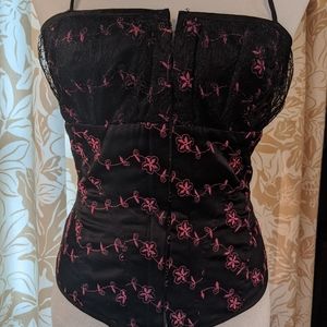 Vintage Betsey Johnson Embroidered Corset